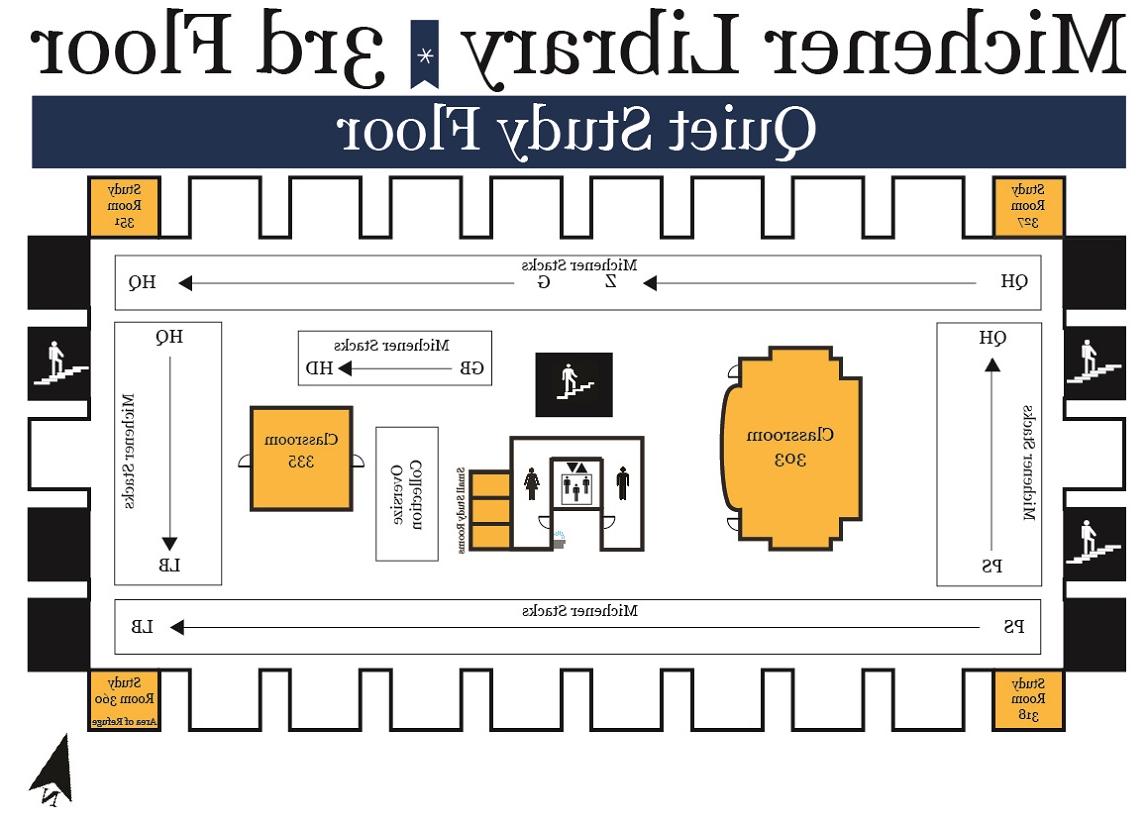 Map of Michener Library third floor